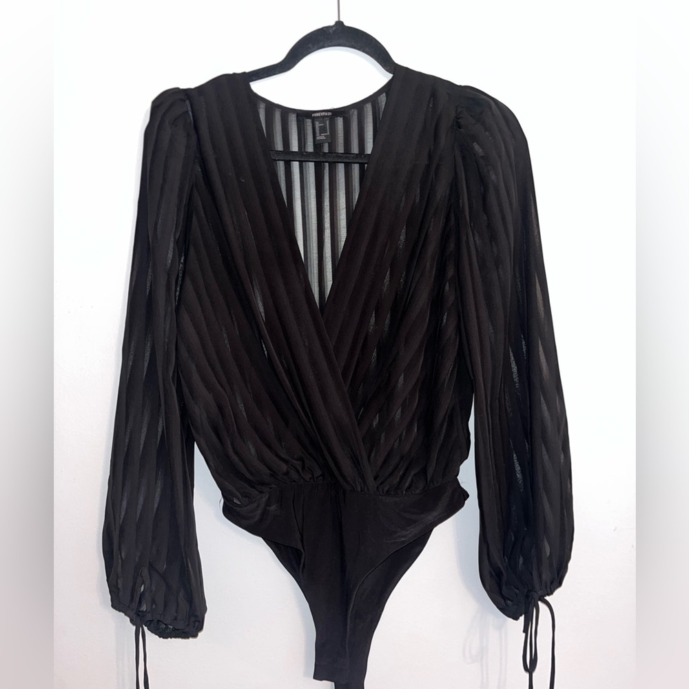 Black striped bodysuit